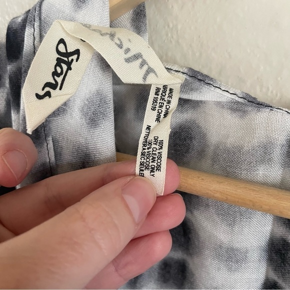 NWOT Michael Stars Tie Dye Kimono Scarf Coverup Black and White One Size NEW - Picture 8 of 8